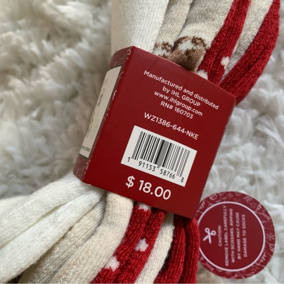 Rae Dunn Cushioned Mid Crew Christmas Socks - 5 Pairs - Furry & Bright - Picture 7 of 8